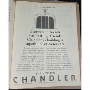 1927 Chandler Automobile Advertisement Vintage Car Ad